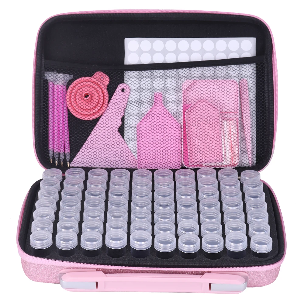 HOMFUN Diamond Painting Glitter Storage Containers Accessories, Art Organizer, For Jewelry Beads Rhinestones (30/60/70 Slots)