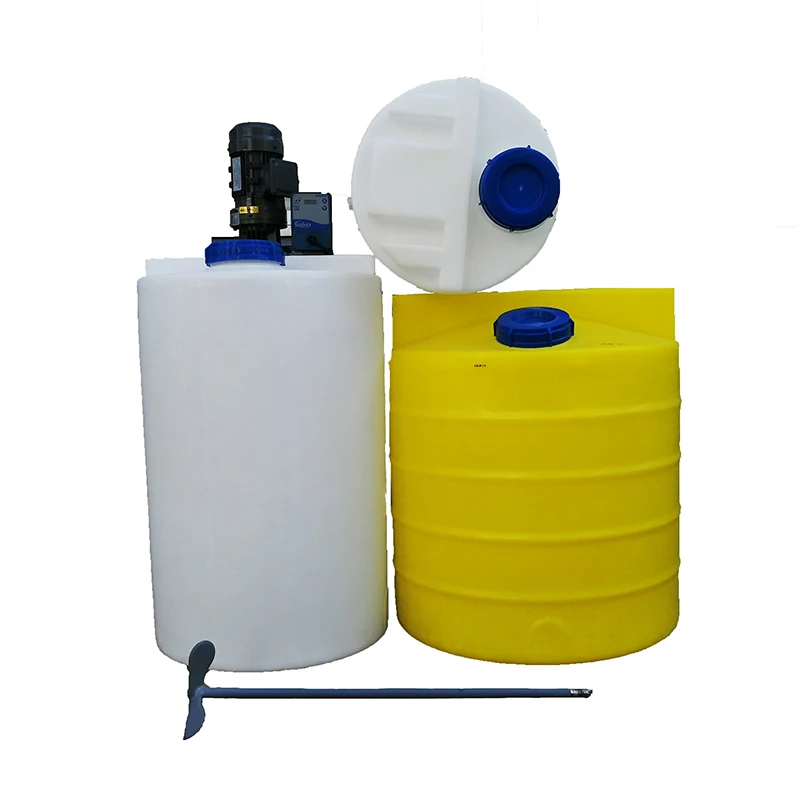 Corrosion Resistance Acid And Alkali Resistant Chemical Dosing Plastic Tank Chemical Mixing Tank With Agitator