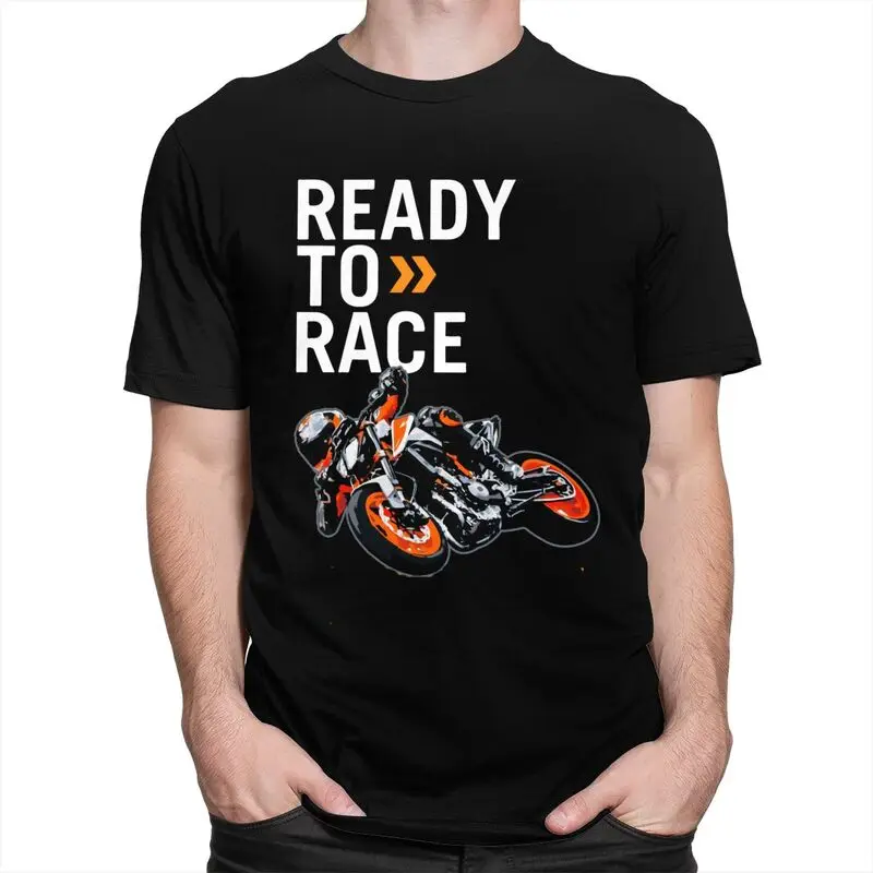 Custom Ready To Race T Shirt for Men Cotton Tshirt Unique Tees Short Sleeved Motorbike Motorcycle Racing Enduro T-shirt Clothing