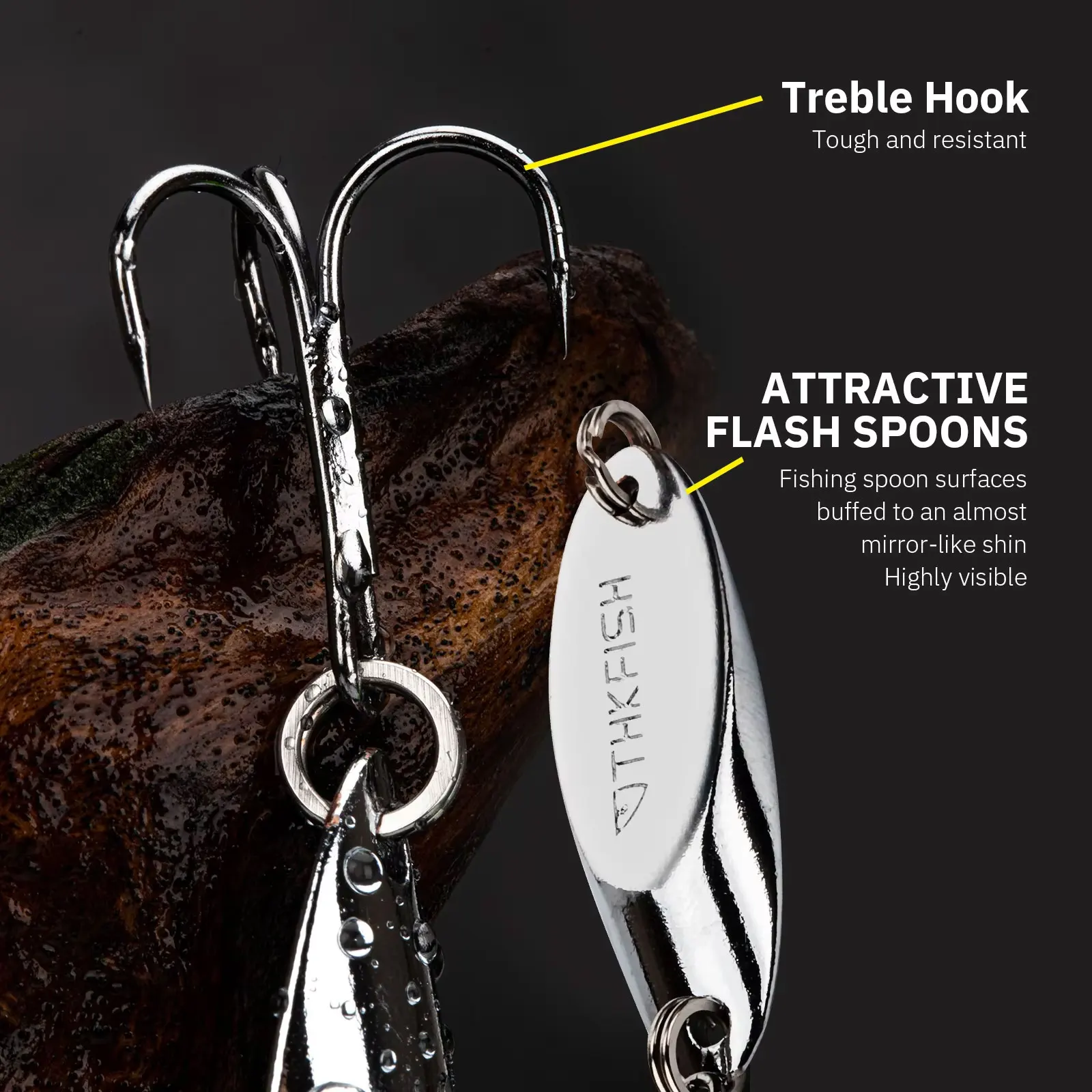 5pcs Metal Spinner Spoon Lures 3.5g 5.5g 7g 10g 14g 21g Fishing Hard Baits Kit With Treble Hook Freshwater Solid Sequin Spoons - view 6