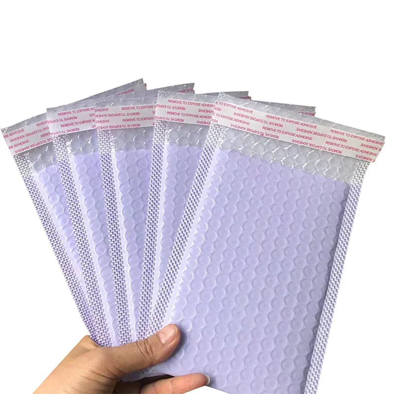 Purple Poly Bubble Mailers, Envelope Acolchoado, Bulk, Bubble Forrado Wrap, Polymailer Saco para Embalagem de Envio, Correio Auto Selo, 20 Pcs, 50Pcs
