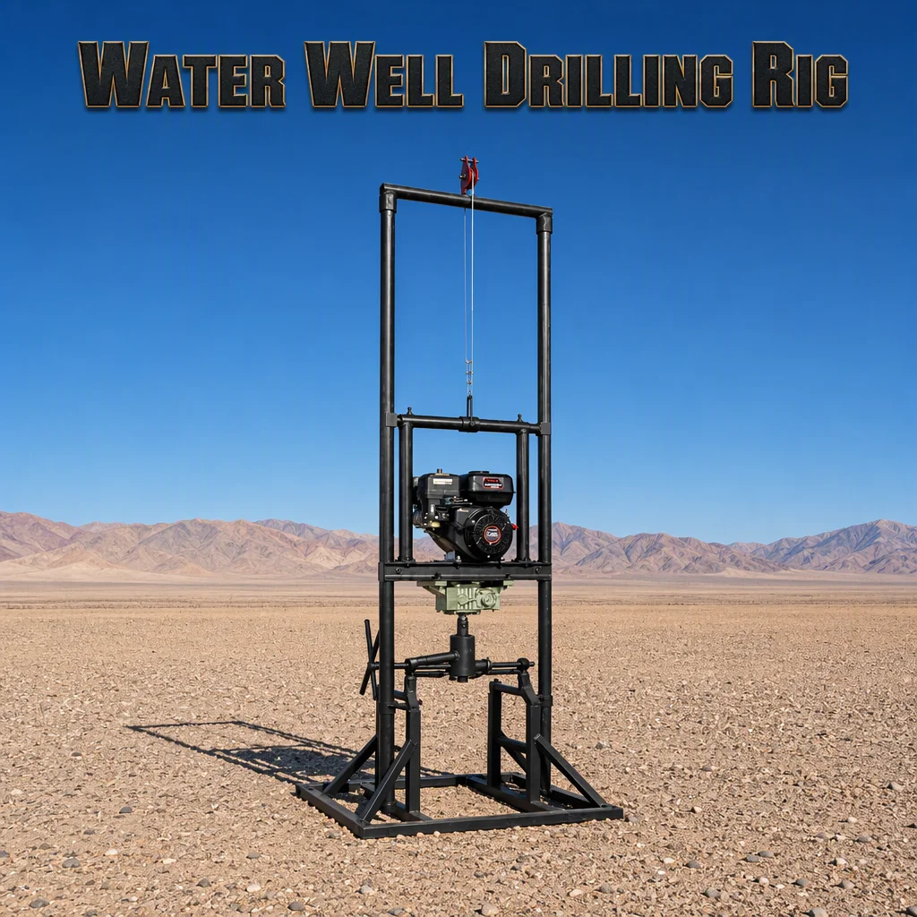 Customized Water Well Drilling Machine Petrol Diesel Dual Power High Efficiency Rotary Boring 80m Water Well Drilling Rig