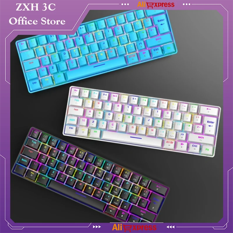 Ziyoulang T60 Wired Keyboard Mouse Set Rgb Glowing Full Key Conflict Free Lightweight Gaming Esports Office Computer Peripherals