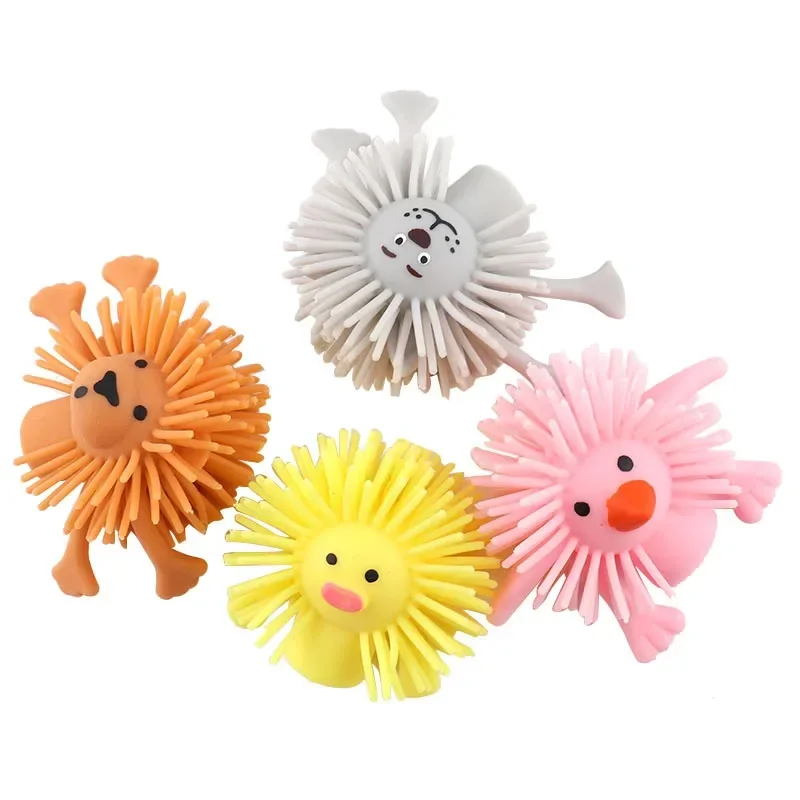 2 pezzi 4,5 cm morbido TPR animale forte burattino da dito elastico giocattolo per bambini regalo colore casuale