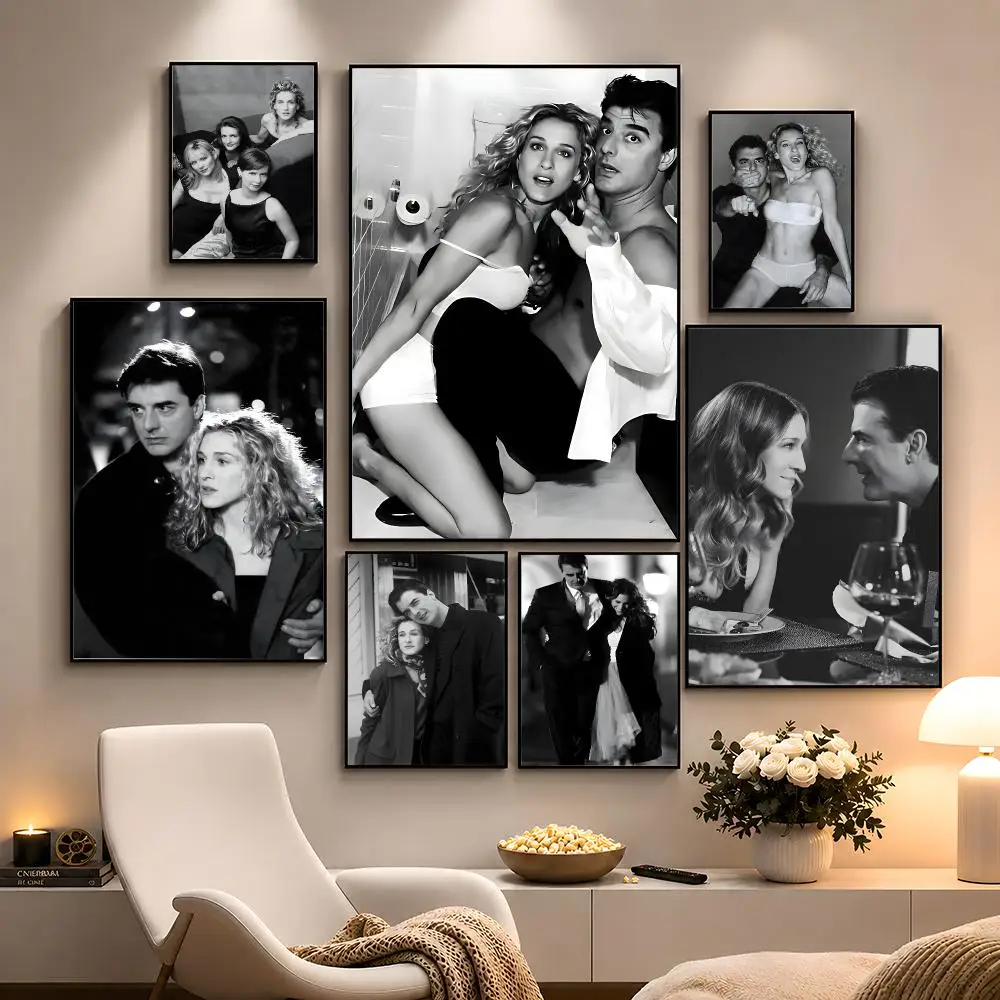 Series Sex And The City Carrie Mr Big Poster Peel And Stick Wall Art PP Waterproof HD Bedroom Living Room Home Decor Gift