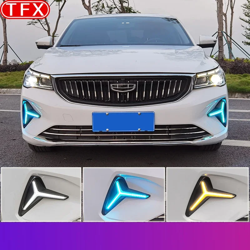 For Geely All-new Emgrand II 2023 2024 Car Styling Front Fog Lights LED Daytime Running Lights Auto Modification Accessories