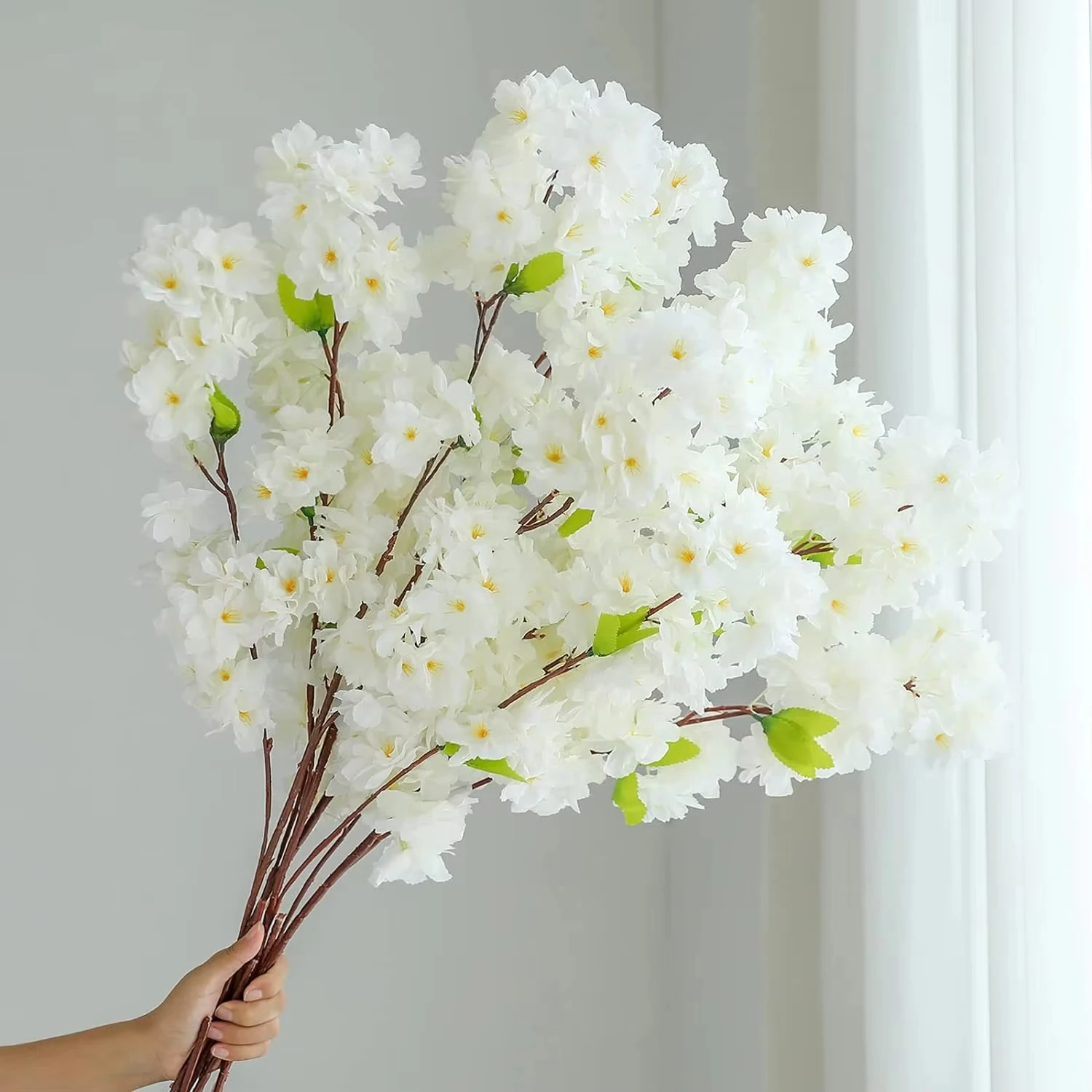 Artificial Flowers Sakura Branches 42 Inch Fake Flowers Sakura Floral Arrangement for Wedding Party Home Decoration