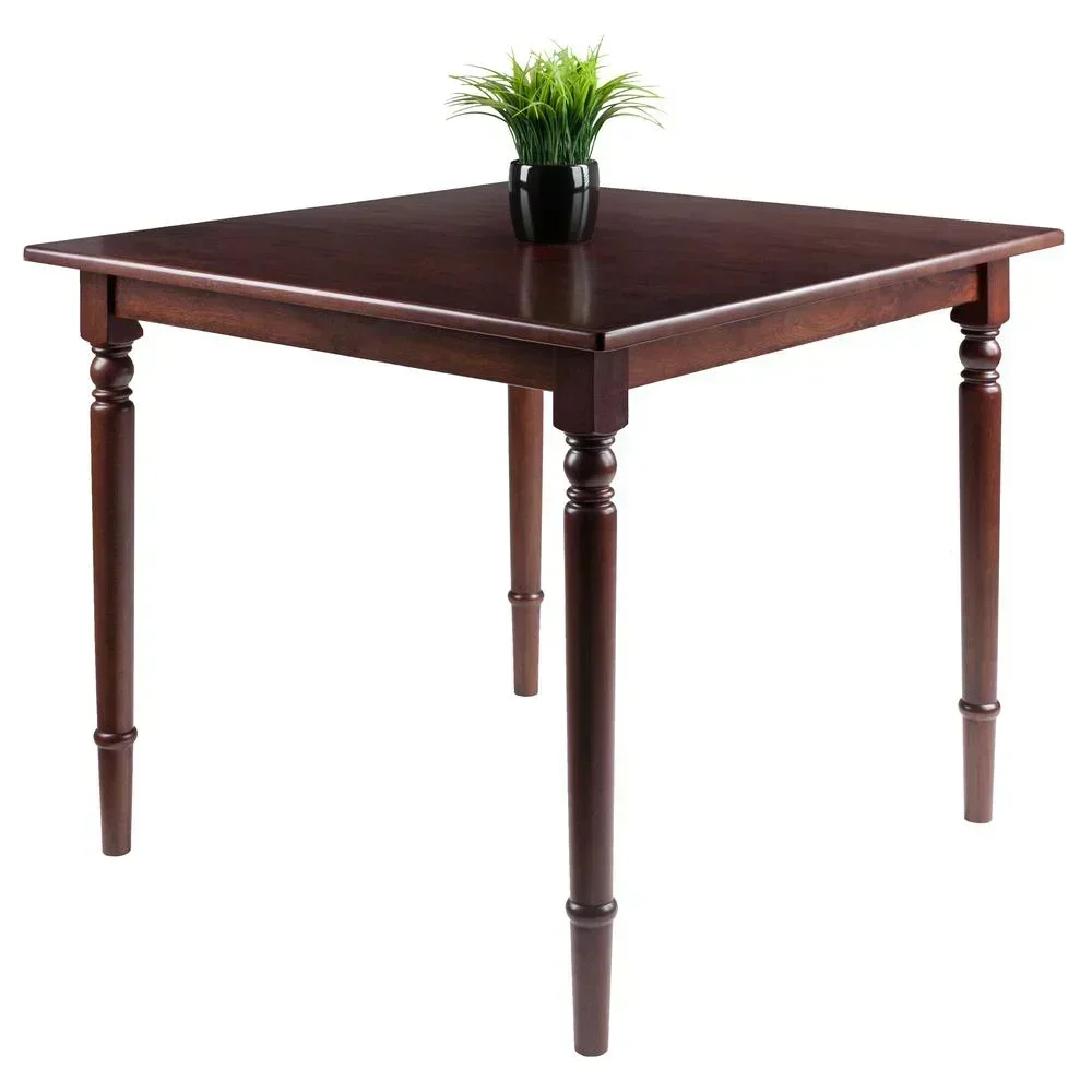 Wood Square Dining Table, Walnut Finish