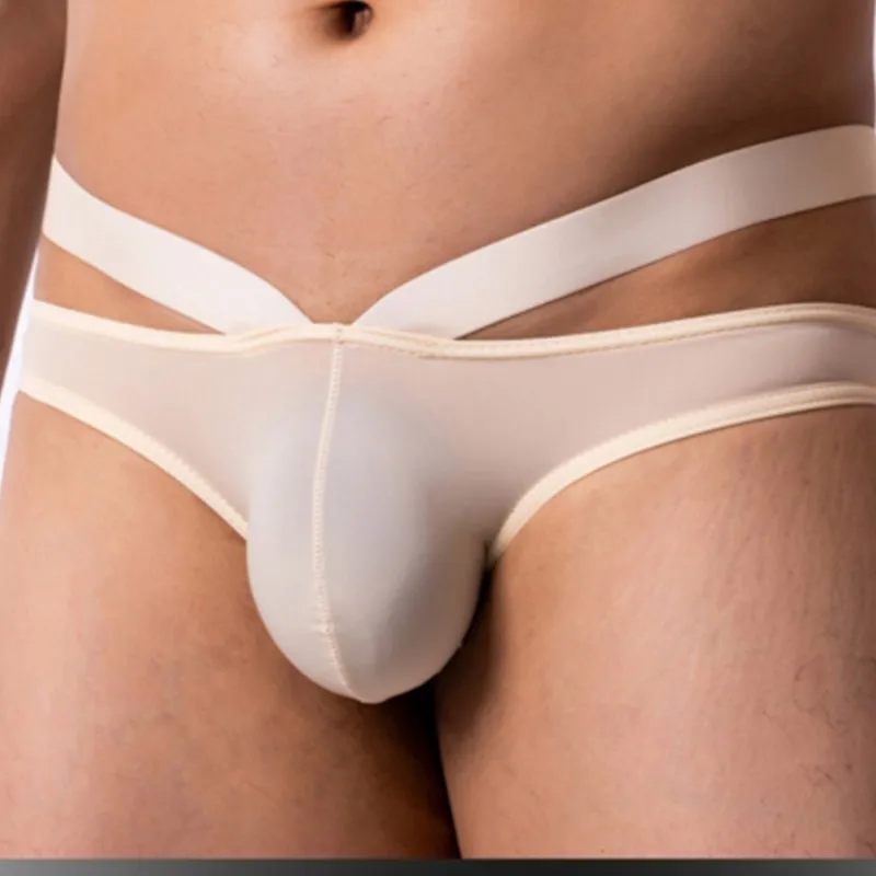 

Mens Ice Silk Low Rise Suspenders Briefs U Pouch Underwear Thin Summer Strap Underpants