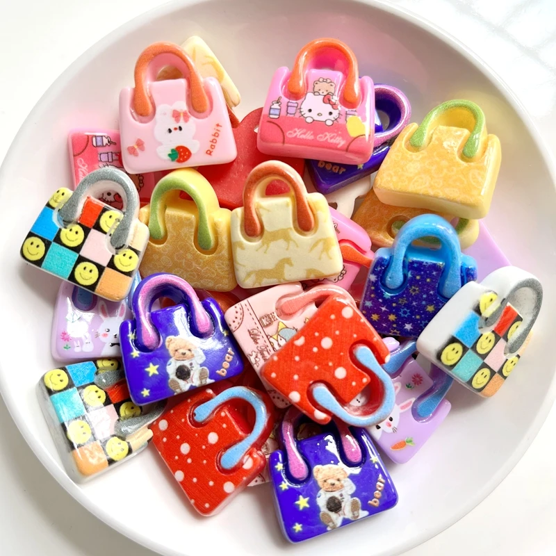 10pcs mixed amatched handbag flat back resin accessories  DIY handmade materials, cutting and pasting artistic charm