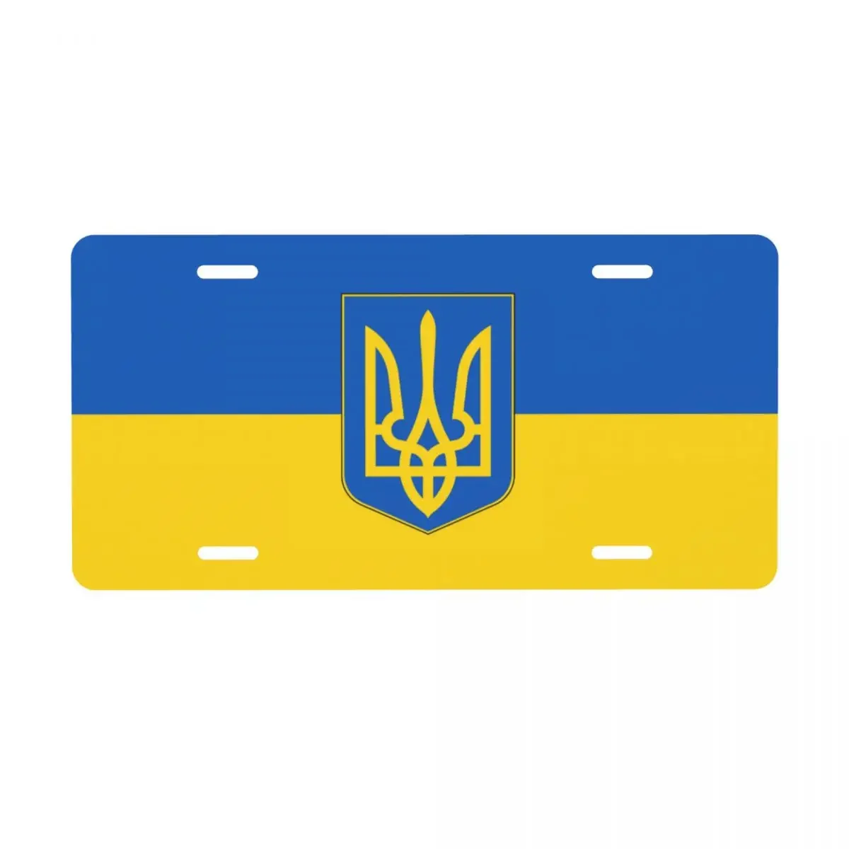 Custom Flag Of Ukraine License Plate Patriotic Decorative Car Front License Plate Aluminum Metal Sign Vanity Tag 6 X 12 Inch