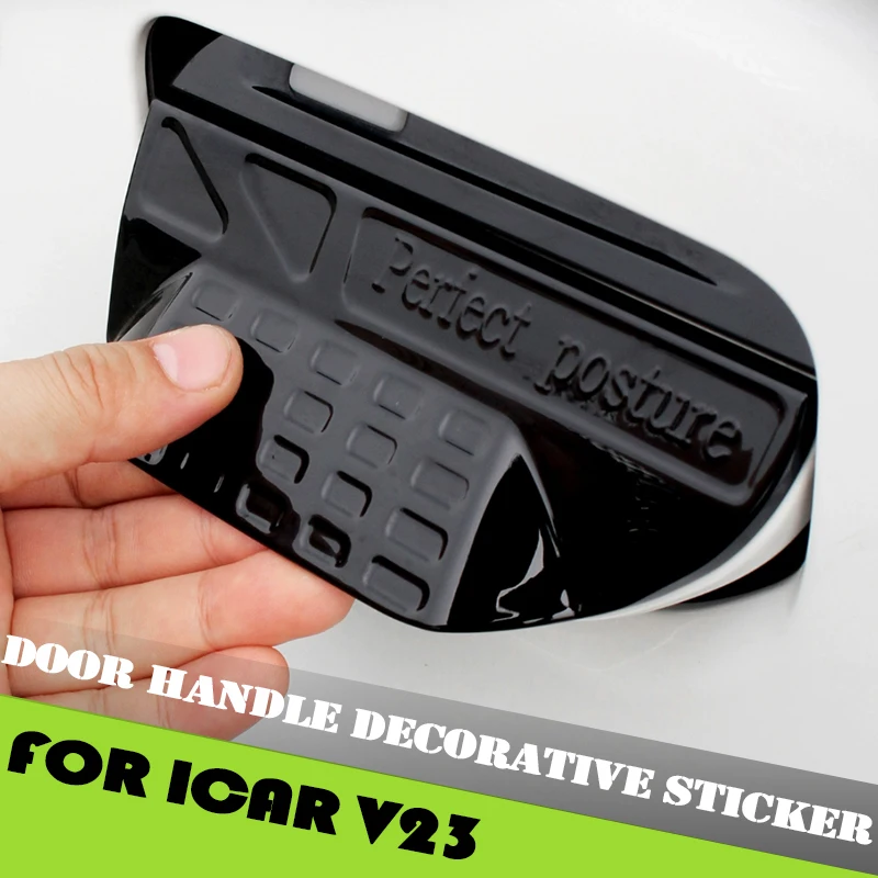 

Декоративная наклейка на дверную ручку автомобиля, подходит для Chery ICAR V23, модифицированная автомобильная броня, полуоткрытая ручка, декоративная защитная наклейка