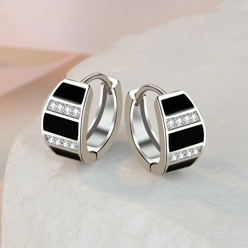 

Серьги-гвоздики из стерлингового серебра 925 пробы с кубическим цирконием для женщин, ювелирные изделия из стерлингового серебра, серьги-каффы