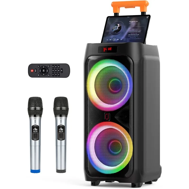 Karaoke Machine with 2 Wireless Microphones for Adults, 8