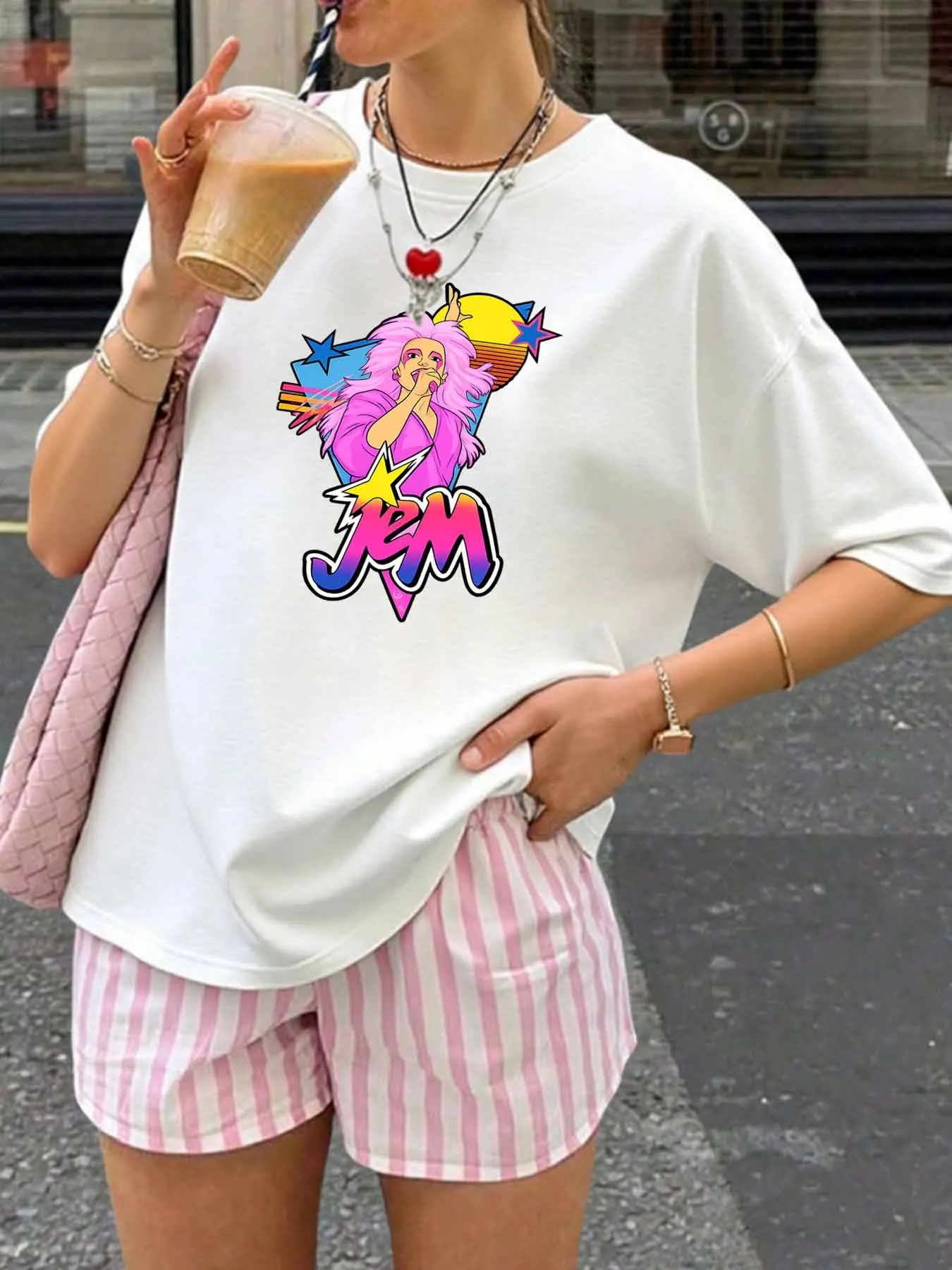 

【WY1318820】Женская футболка больших размеров с круглым вырезом и короткими рукавами, эластичными полурукавами и модными принтами