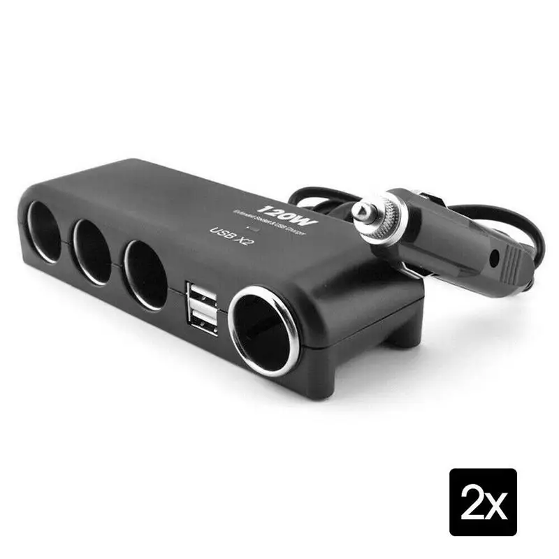 

One For Four Car Charger Auto Power Supply Dual USB Car Charger Cigarette Lighter Power Distributor Adapter For Car Accessories