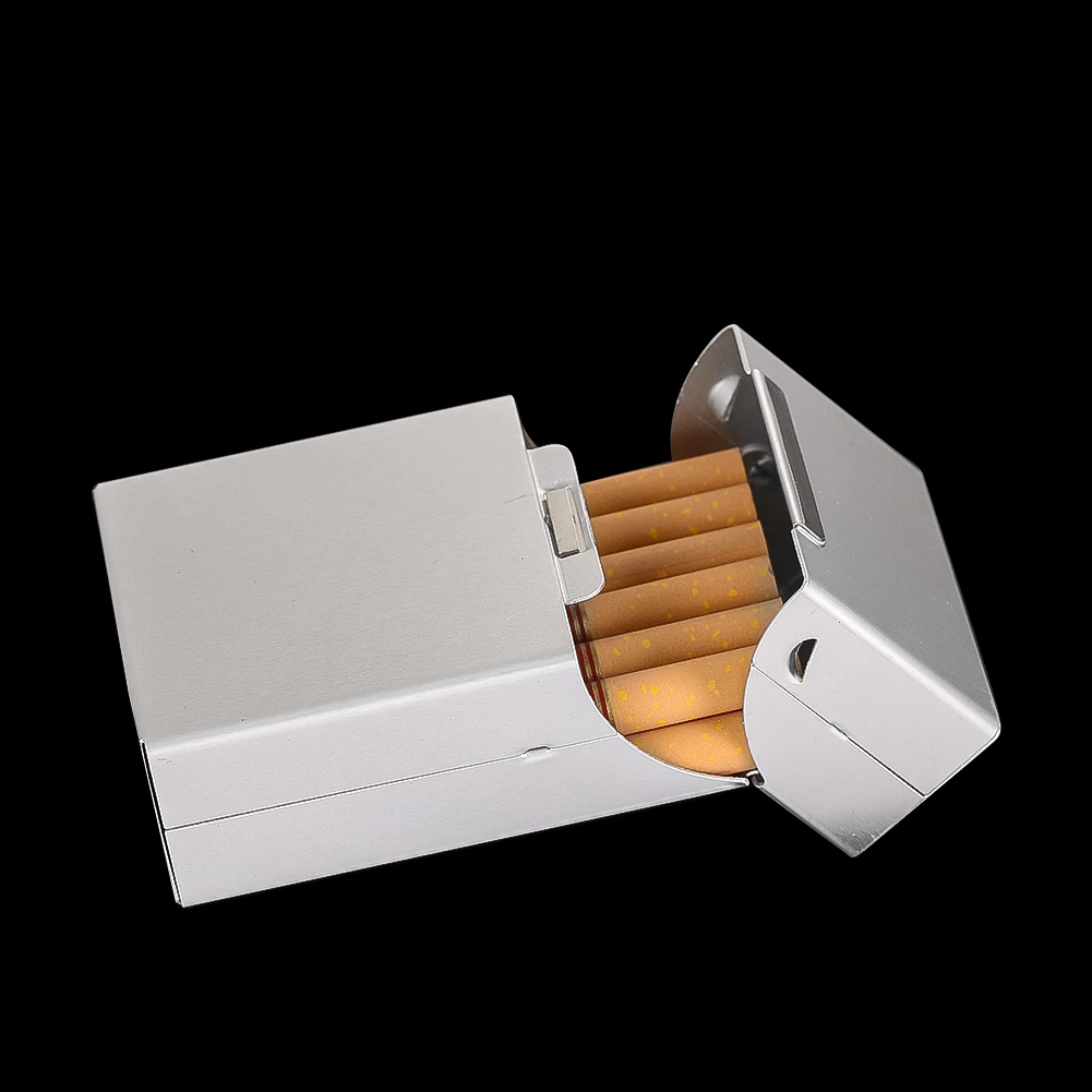 Aluminum Cigarette Case 20 Capacity Flip Closure Portable Pocket Cigarettes Box Holder Storage Container Smoking Accessories