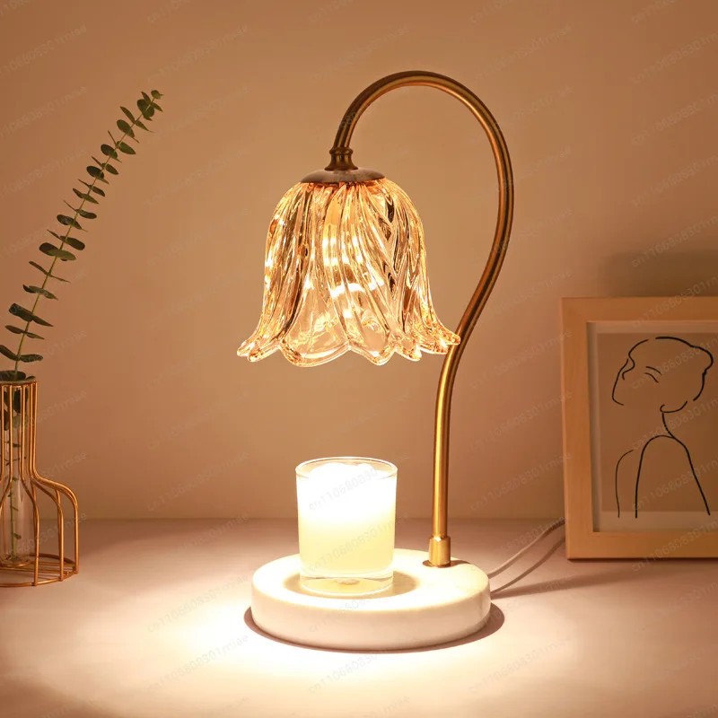 Melting wax lamp Lily of the valley aromatherapy marble gift retro candle melting fragrance desk lamp