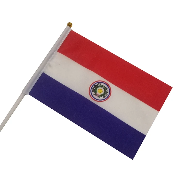 Xvggdg 50pcs 14 * 21cm Paraguay Hand Flag Promotion Small Paraguay Hand Waving National