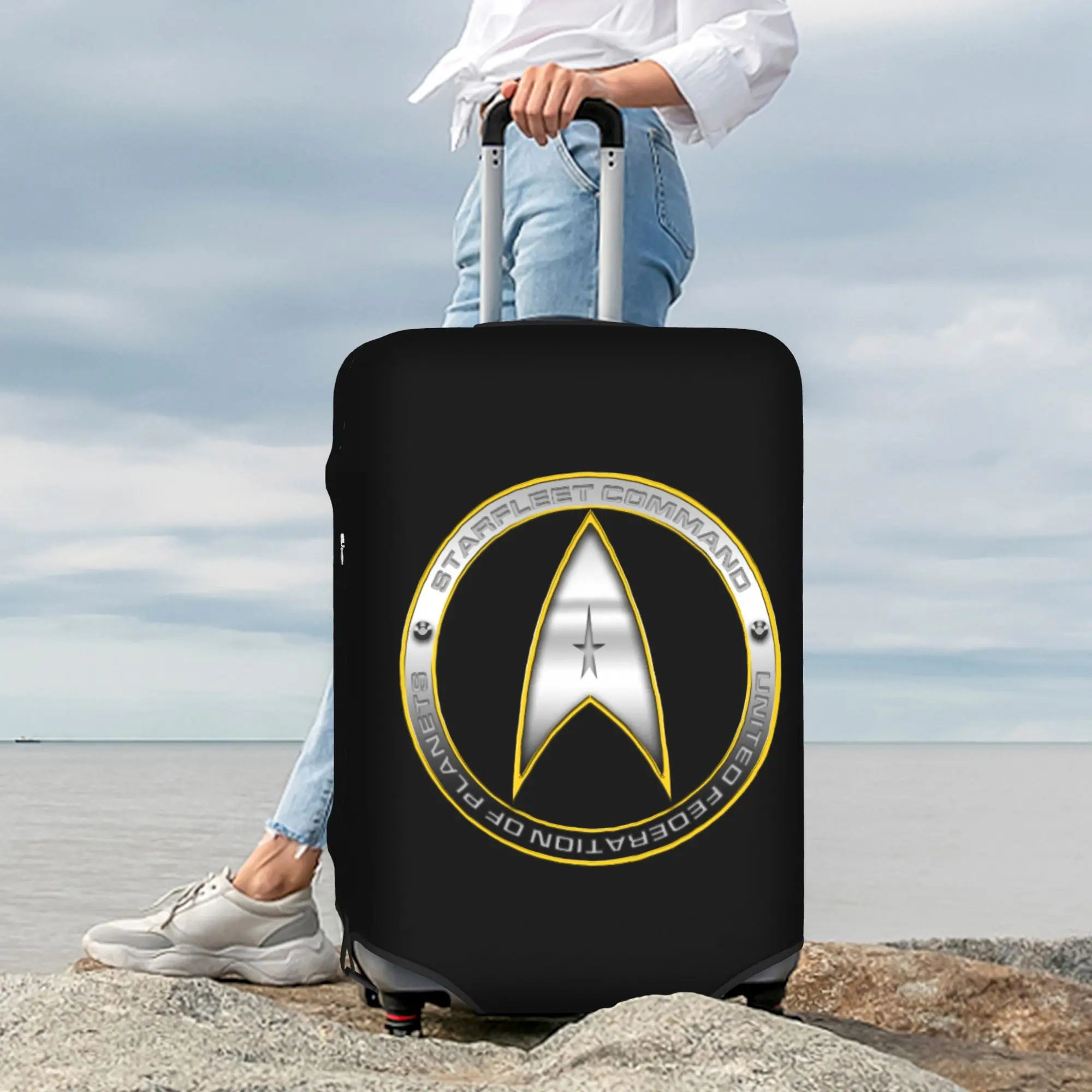 Custom Fashion Star Trek Luggage Cover Protector Washable Science Fiction TV Series Travel Suitcase Covers