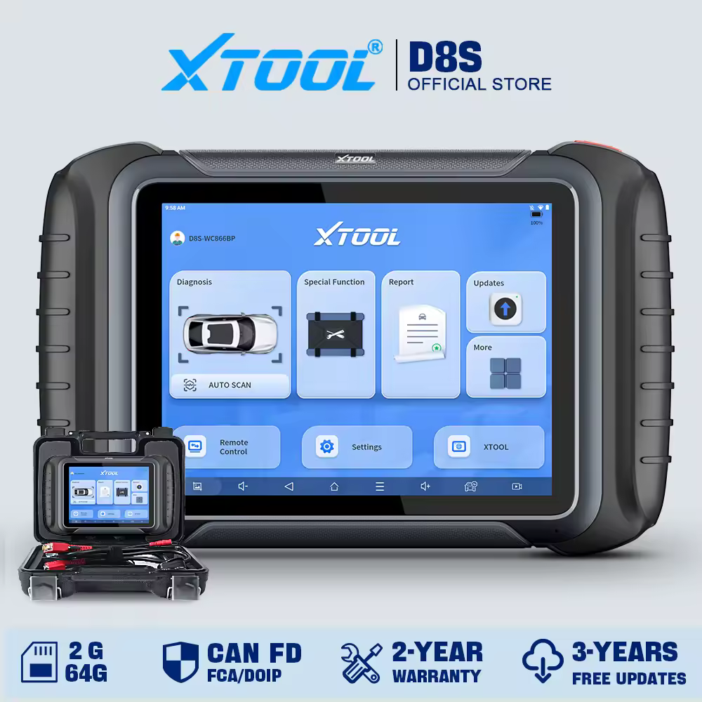 XTOOL D8S Car Diagnostic Tools ECU Coding Bi-Directional Control Key Programmer 42 Service Automotive Tool With CAN FD DOIP FCA