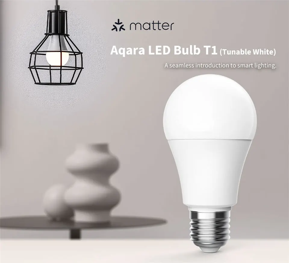 Nuova lampadina LED intelligente Aqara T1 versione globale Zigbee 3.0 E27 2700K-6500K lampada a luce LED per casa intelligente per Xiaomi Mihome Homekit