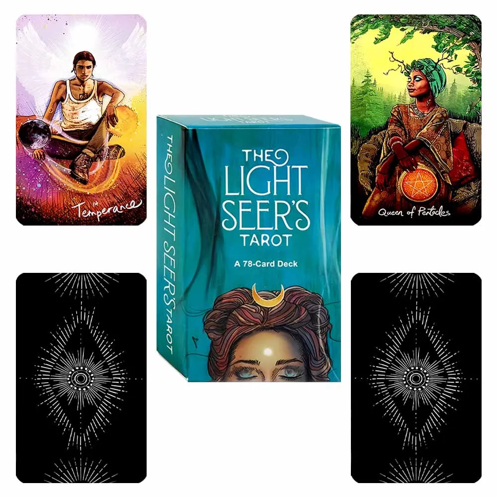 

78pcs Light Prophet Tarot Cards 10.3×6cm English Oracle Card Divination Predicting the Future Board Game for Family & Party