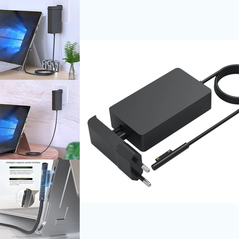 Charger LAPTOP อะแดปเตอร์เสียบผนัง5V-4A 65W สำหรับ Surface Pro 7/Pro 6/Pro 5/ Pro 4/ Pro 3 /pro x/ Surface GO