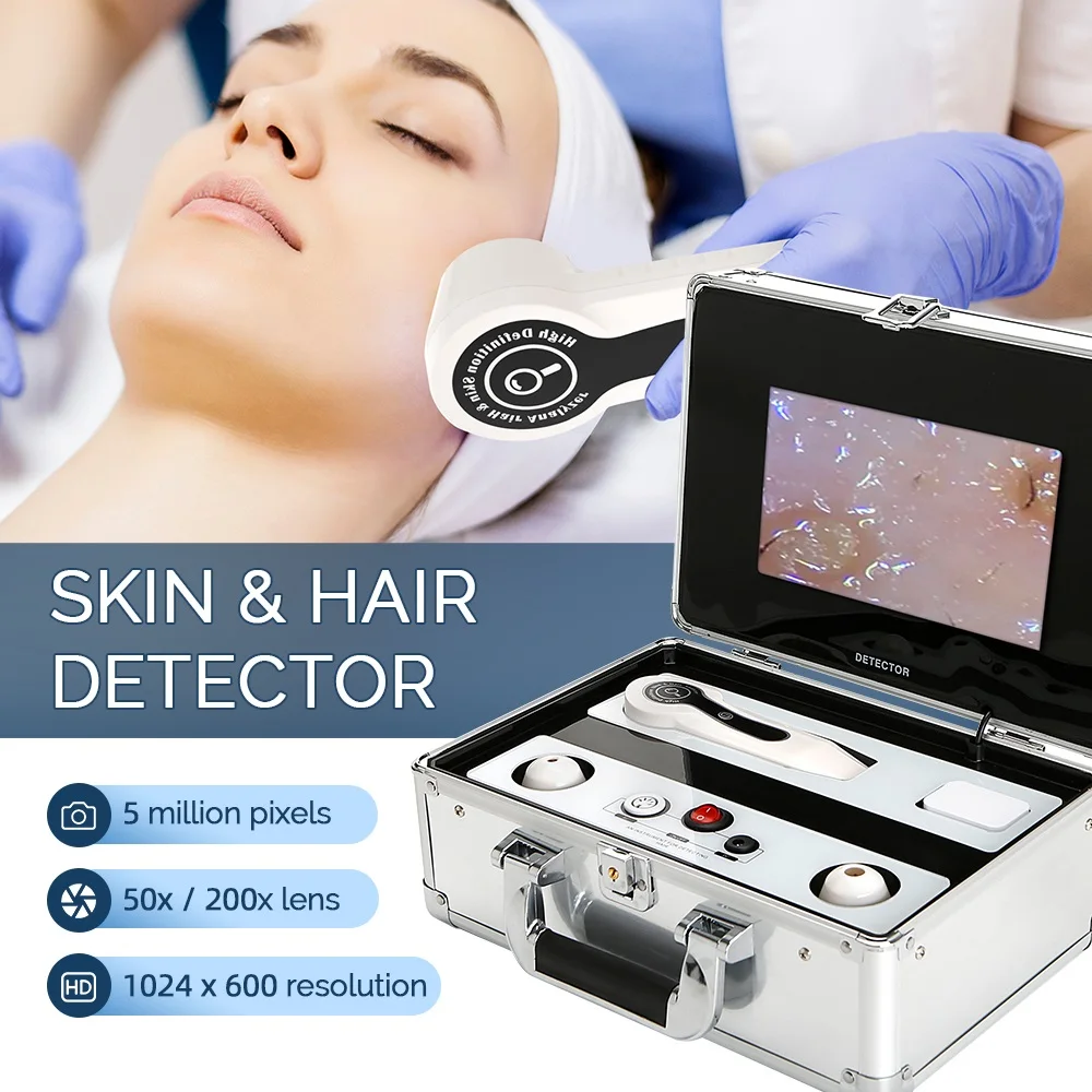 9 inch HD Display 50X/200X Hair Magnifier Professional Hair And Skin Anaylzer Portable Hair Scalp Skin Scanner Follicle Detector