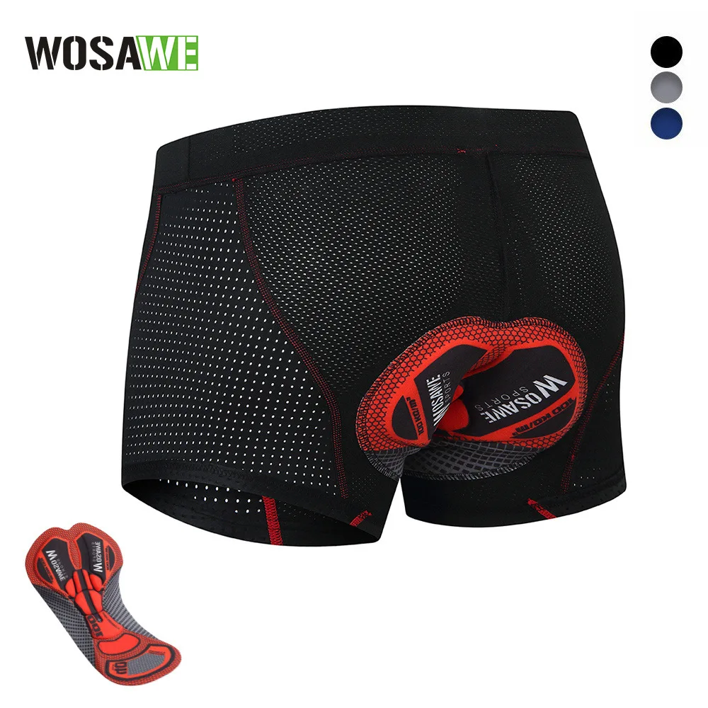 

WOSAWE Mountain Bike Cycling Underwear Quick drying Breathable Anti slip Thick Silicone Cushion Cycling Briefs BT152