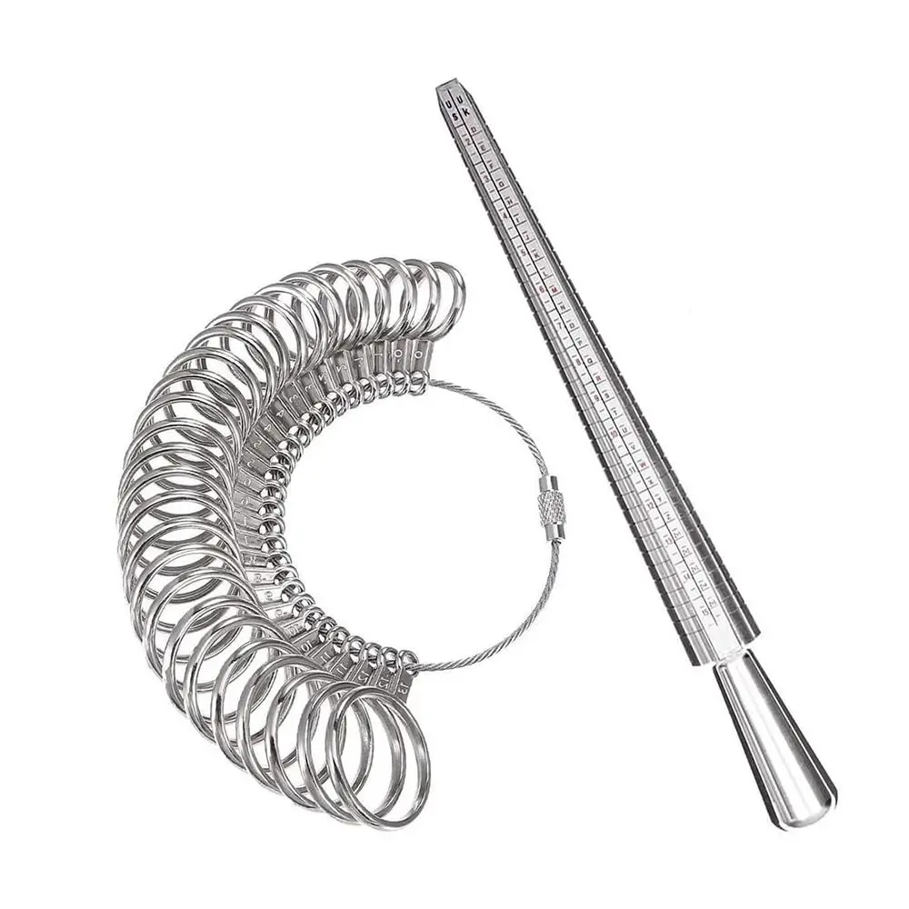Durable Ring Sizer Measuring Tool Set Ring Stick Aluminum Ring Mandrel Ring Mandrel Measurement Tool Metal Gauge Smooth Edges