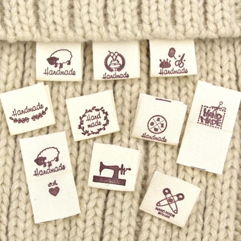 50pcs Handmade Washable Labels For Garment DIY Craft Quilting Women Bags Shoes Supplies Accessories