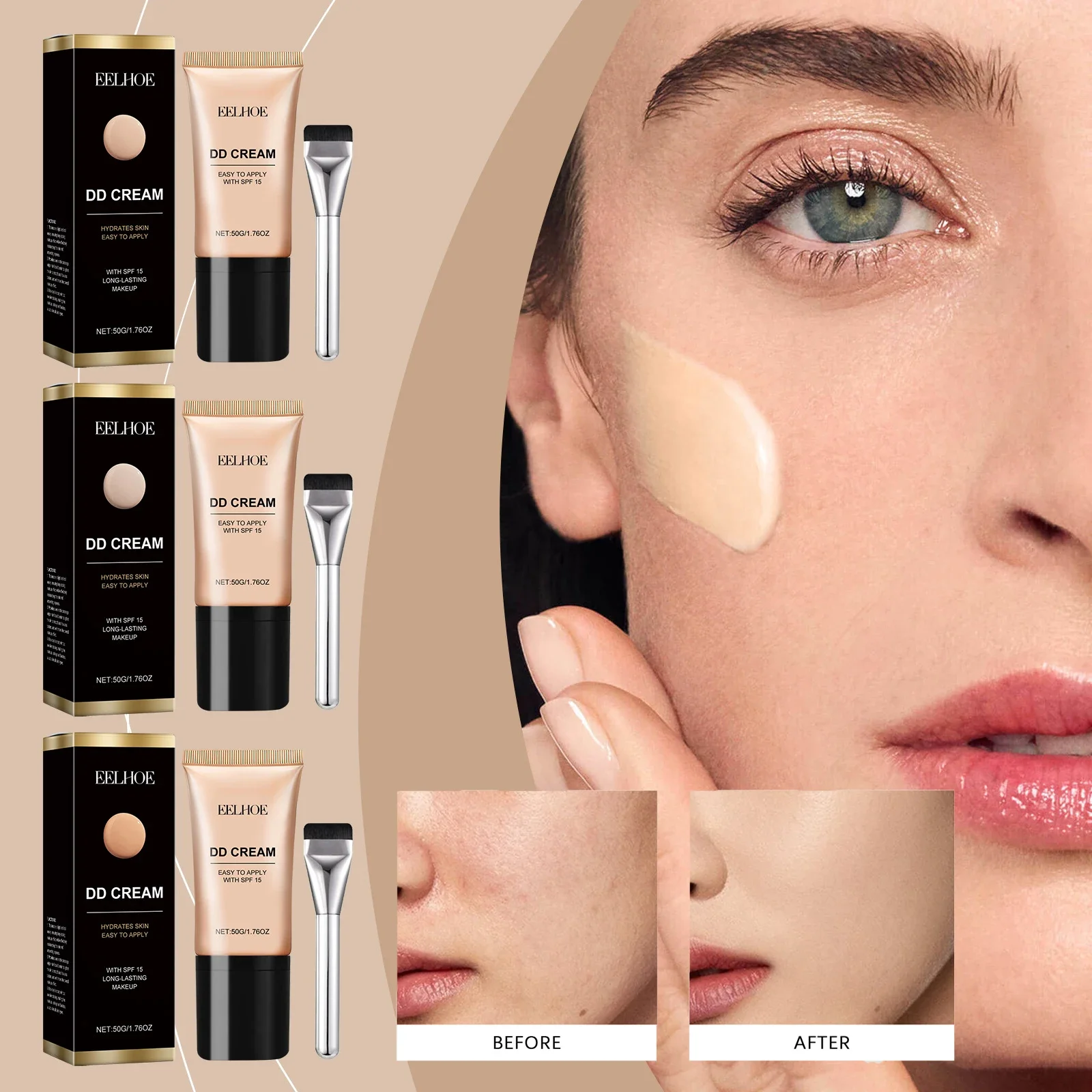 Concealer Moisturizing DD Cream Matte Longlasting Waterproof Refreshing Lightweight Conceal Acne Scars Under The Eyes Cosmetics