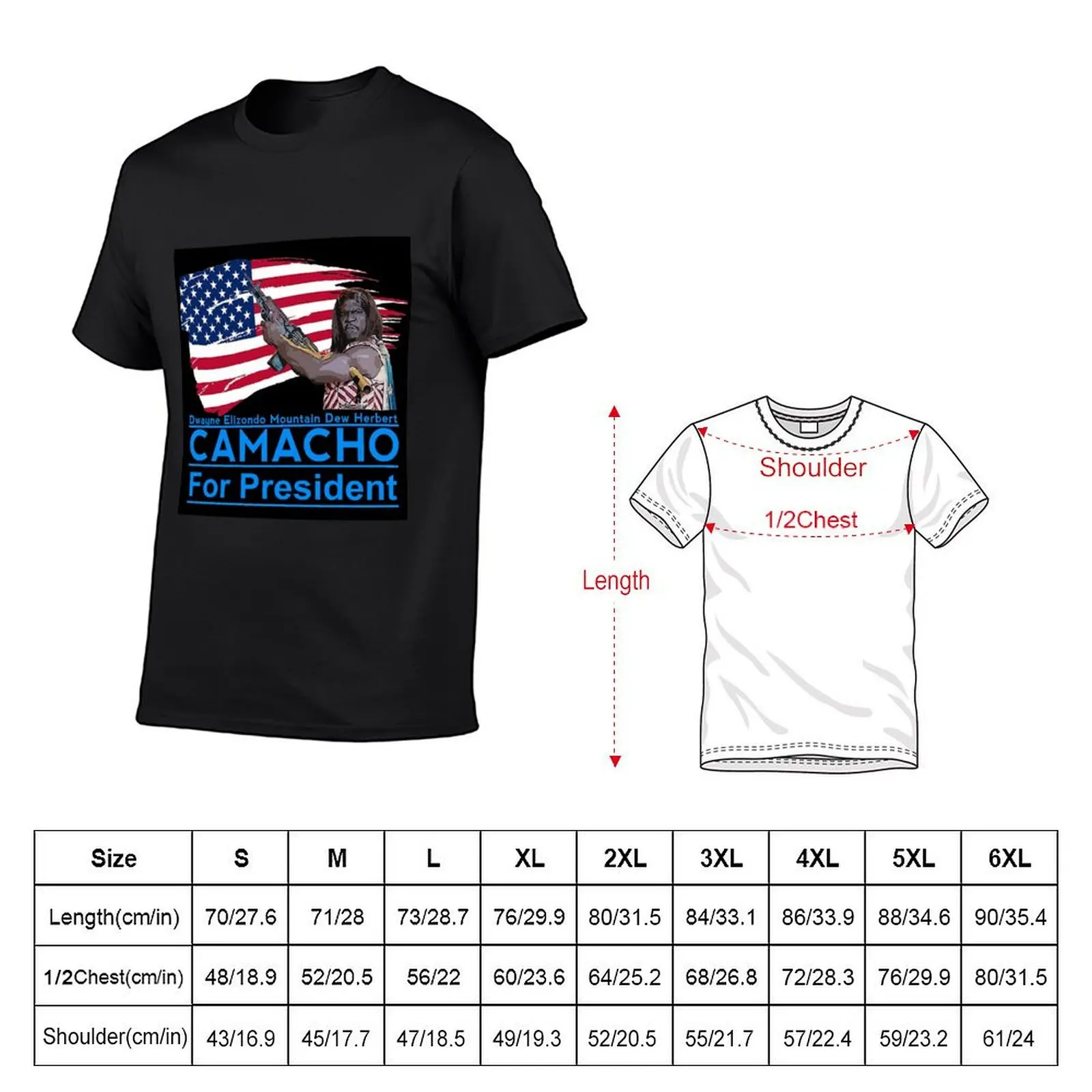 Camacho For President T-Shirt plus size tops Blouse customizeds cotton t shirt men