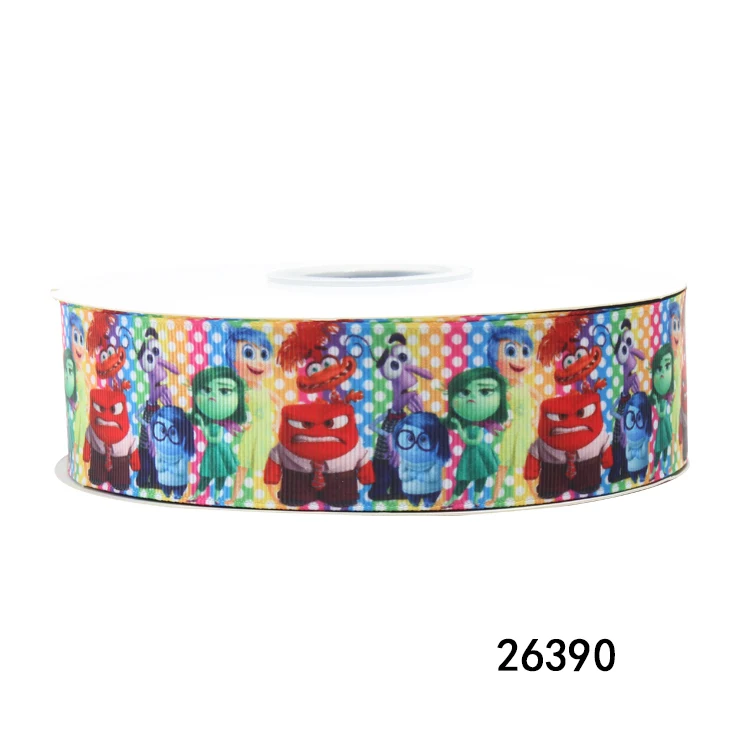 5Yards Disney Inside Out Grosgrain Ribbon for Hairbows Gifts Packing DIY Craft Materials