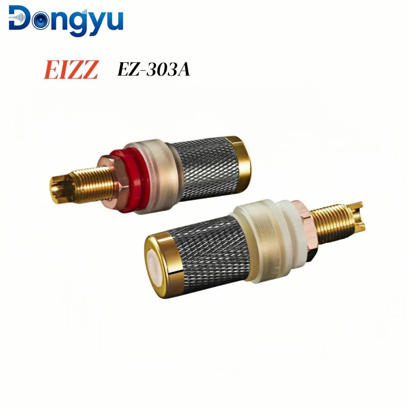 EIZZ EZ-303A EZ-302 24K Gold Plated Pure Copper Binding Post, Solderless Banana Jack for Tube Amplifier Audio Plug Connector view 6