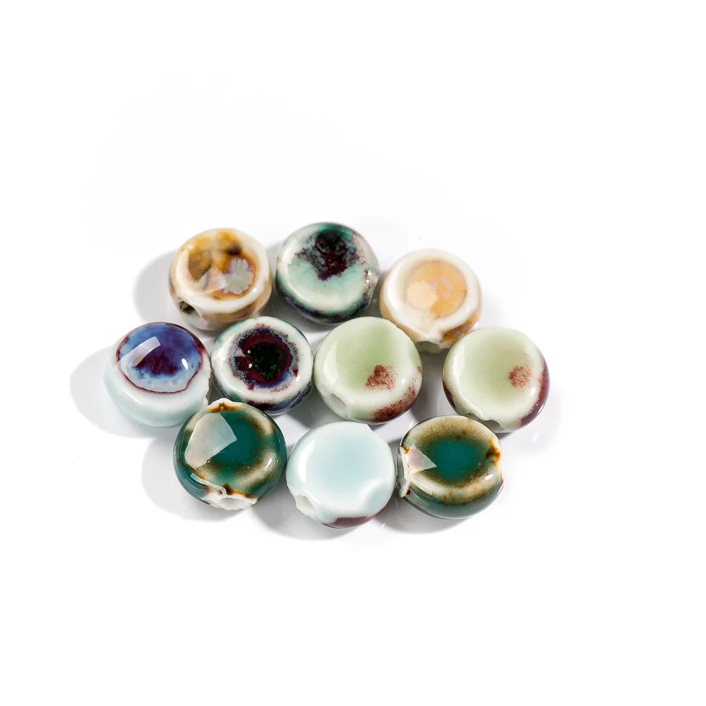 11 # multicolore piccolo oblato squisito perline in ceramica accessori per la creazione di gioielli #8A41620