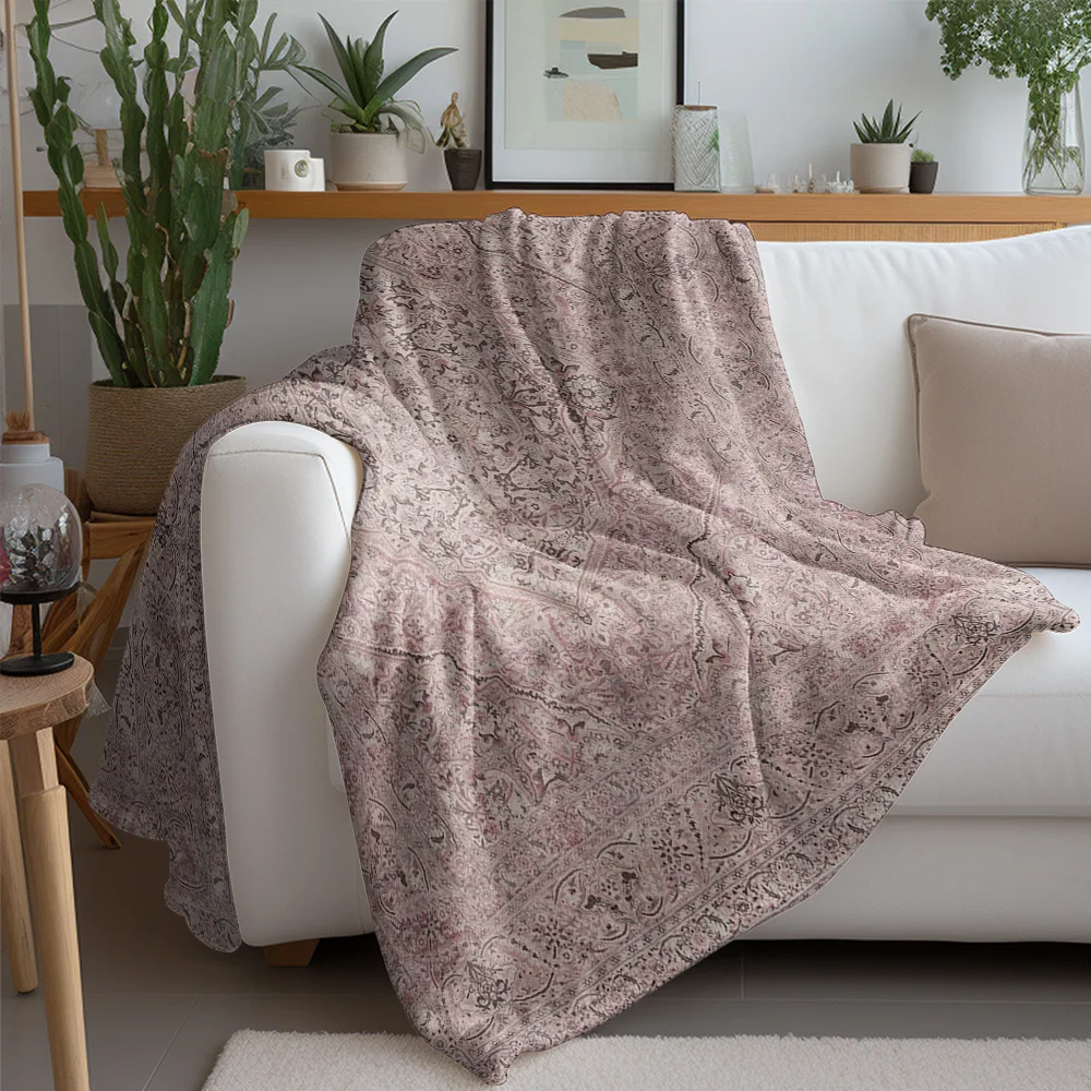 Vintage Ethnic Embroidered Throw Blanket Bed Sofa Decorative Afghan Kilim Rug Cushion Cover Shag Blanket