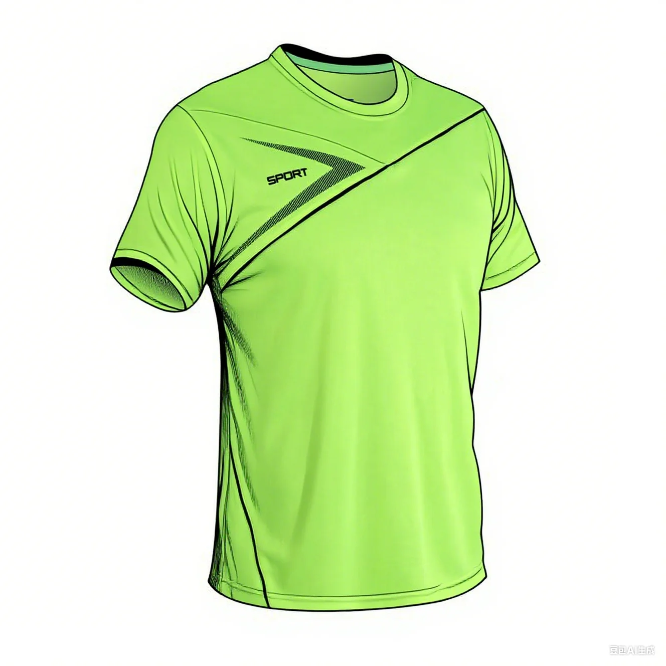 Arrow contrast-color T-shirt absorbs sweat instantly without clinging, dries quickly in 30 minutes, and is not sticky when worn