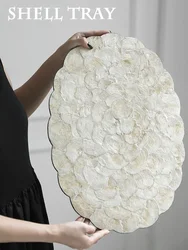 Light Luxury Shell Dining Mat, High-end Dining Table Insulation Mat, Desktop Storage Mat, Creative Flower Edge Decoration Mat