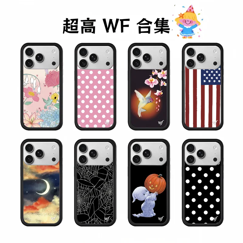 

New 2026 Wildflower 3D WF Cartoon Phone Case For iPhone 17 Pro 15 Plus 14 13 12 16 Pro Max Cover Cute Funda For 16 Max 17 Dots