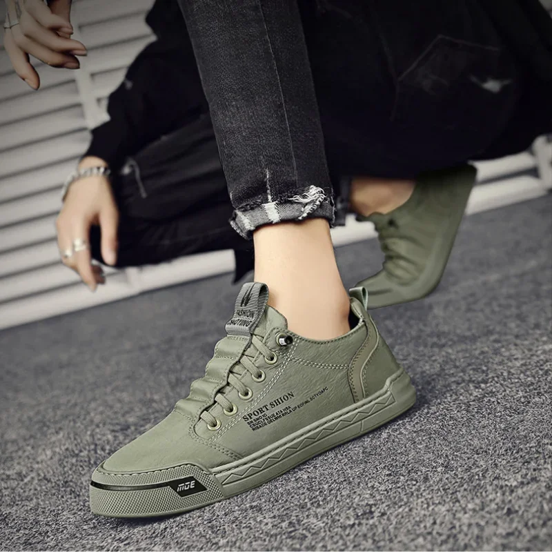 Green Men Casual Shoes Ice Silk Canvas Shoes for Men Walking Shoes Outdoor Sneakers Male Breathable Footwear Tenis Hombres