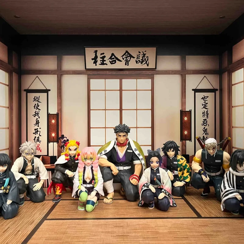 

Demon Slayer Blade Anime Peripheral Nine Column Conference Squatting Posture Action Figures Inflammatory Column Birthday Gift