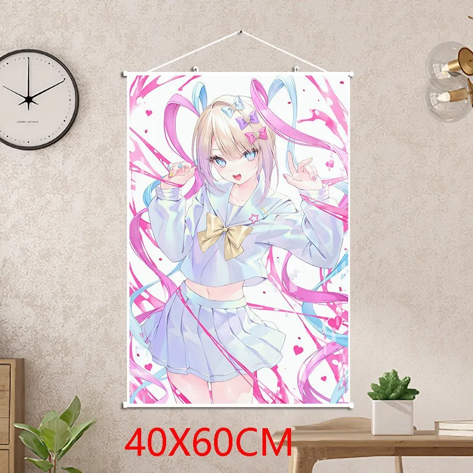 VIKAMA Pastel Dreamy Kawaii Anime Wall Scroll Tapestry Soft Colorful Girl Art Fabric Poster for Teen Bedroom Dorm Decor Gift