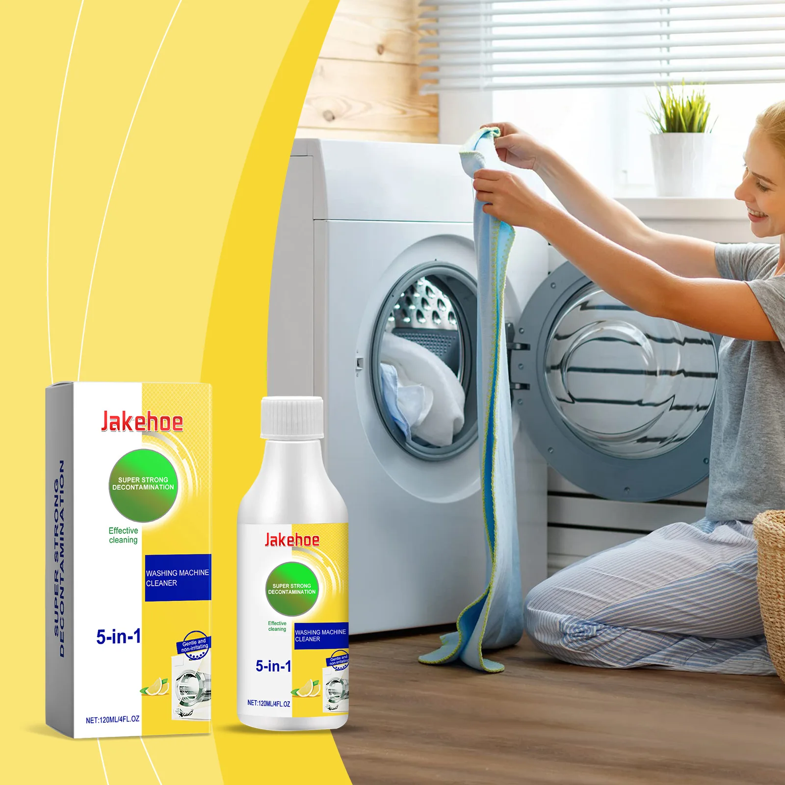 

Washing Machine Cleaner - Deep Cleaning Tablets for Front & Top Load Washers, Removes Odor & Limescale, 120ml (3-Month Supply)