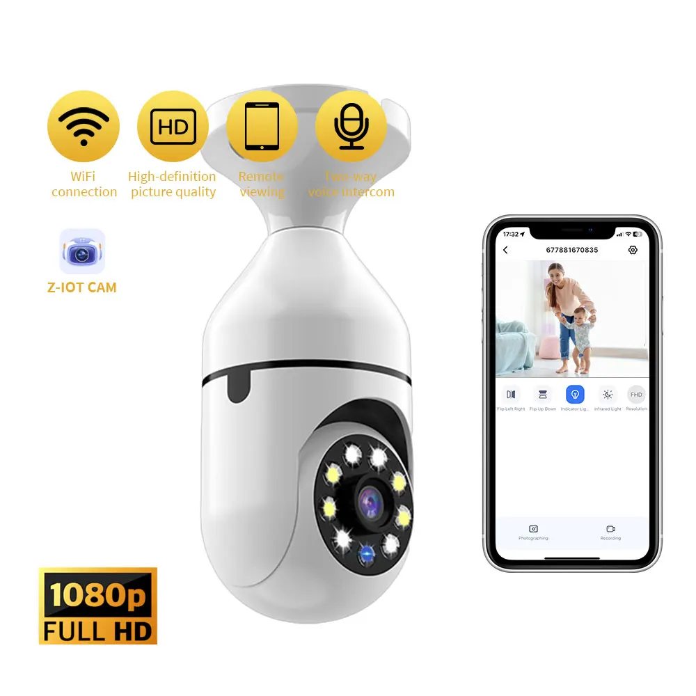 Surveillance Camera Full Color Night Vision Security Monitor Automatic Human Tracking Zoom Indoor Wifi Miini IP Camera