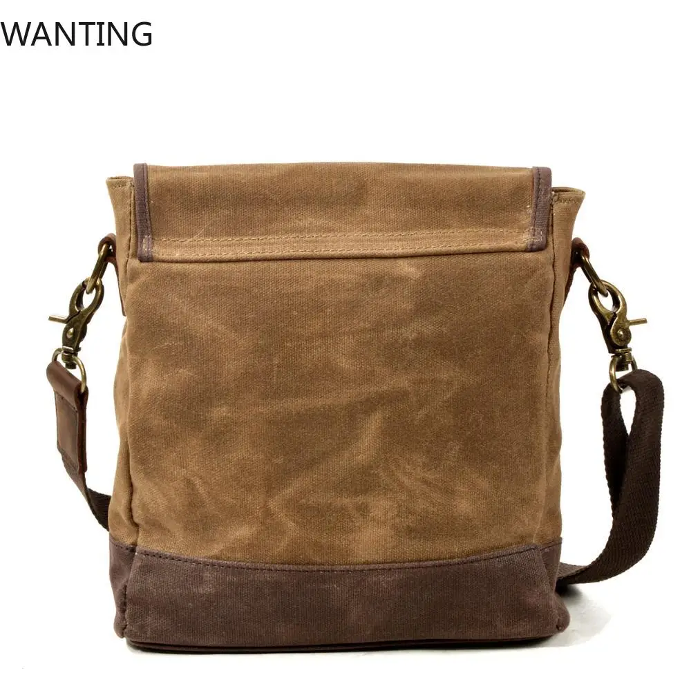 Borsa a tracolla a tracolla per borsa quotidiana in tela cerata verde oliva