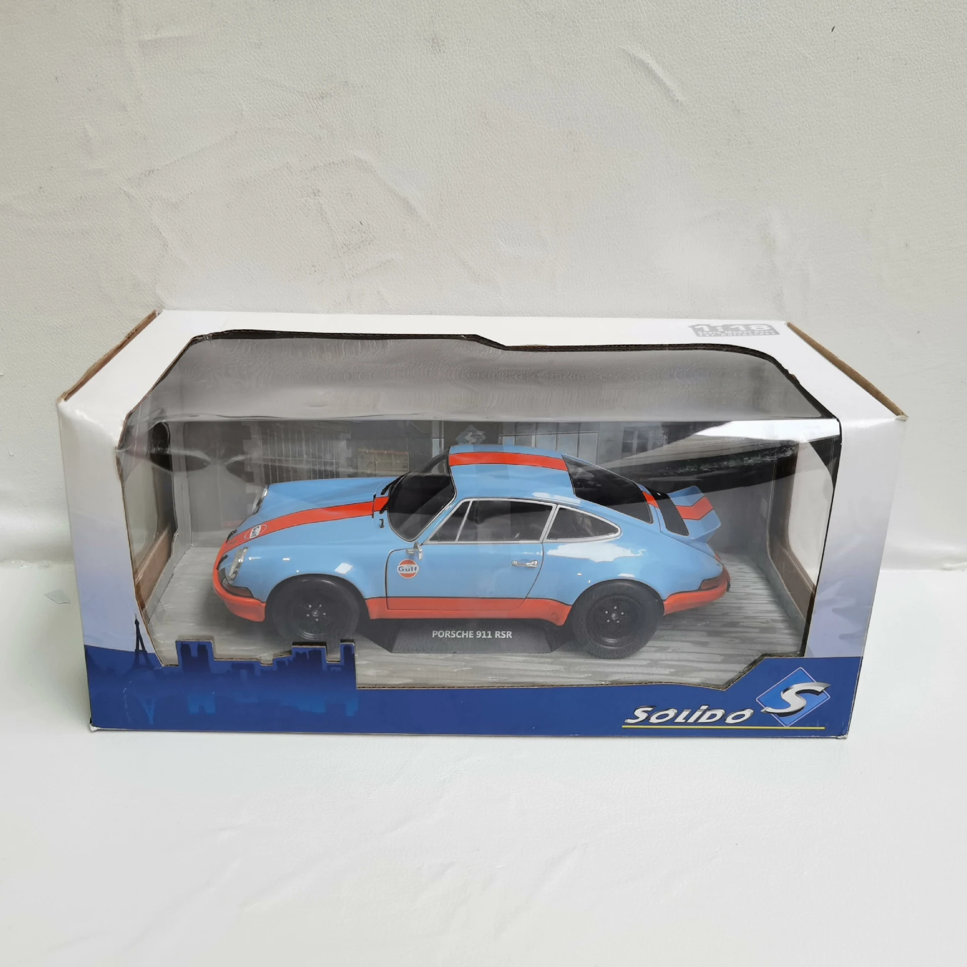 

Paint Surface Defects Diecast SOLIDO 1/18 Scale PORSCHE 911 RSR 1973 GULF Racing Q4 Alloy Car Model