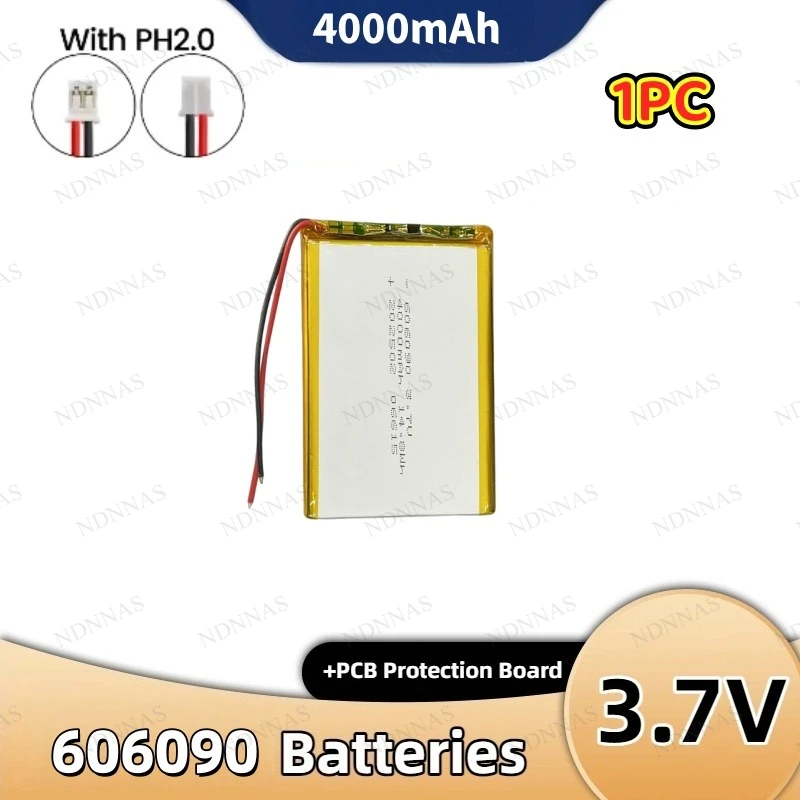 606090 3.7v 4000mAh Rechargeable Lipo Battery For GPS MP4 Camera Power Bank Tablet Electric Toys Lithium Polymer Battery 606090