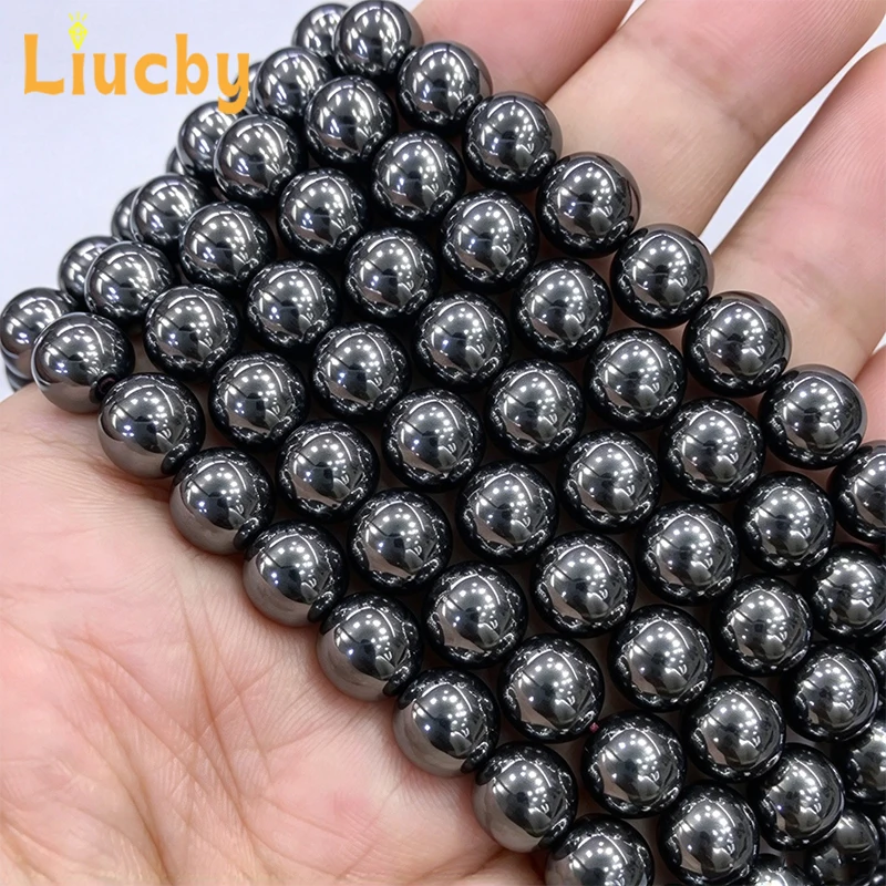 Großhandel Natürliche Runde Lose Hämatit-Perlen für DIY Schmuckherstellung Armbänder Halsketten Verschiedene Größen 1 mm bis 14 mm 15 Zoll Stränge – Detail 4